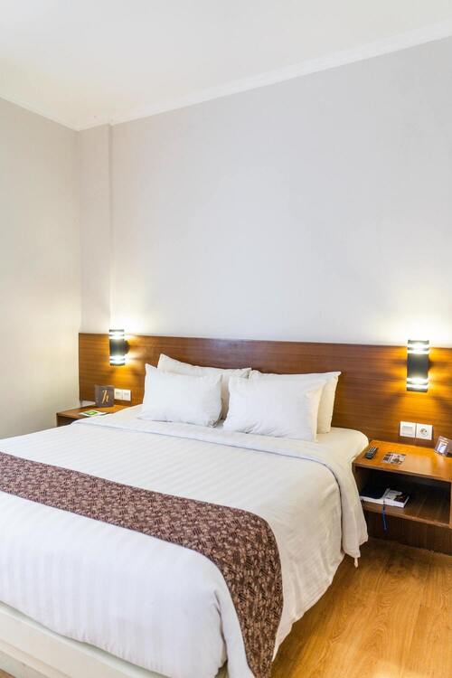Photo hotel bleu et blanc